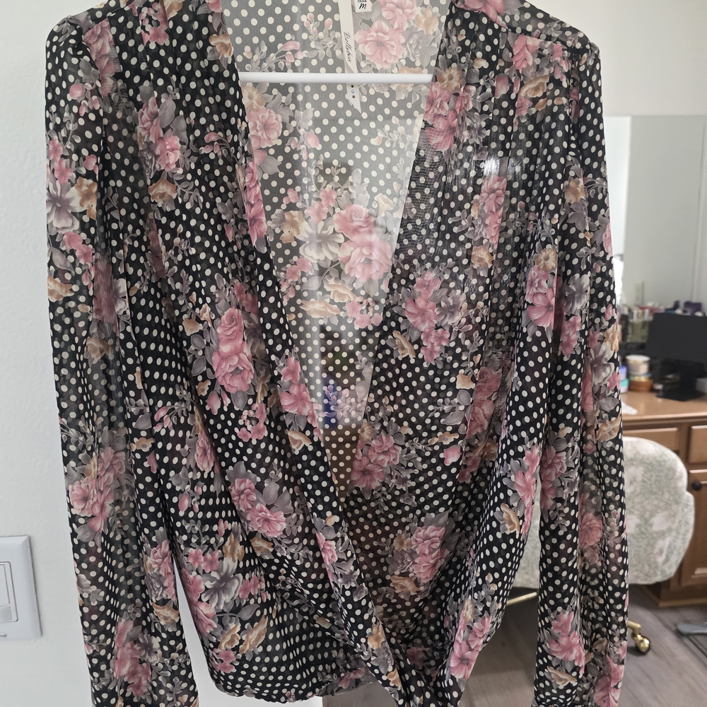 Bellatrix Black Floral Sheer Top